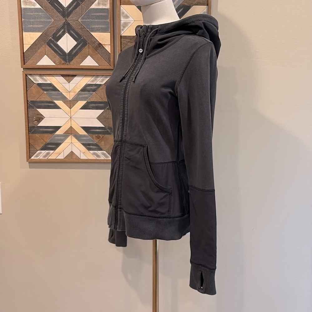 Lululemon Voyage Hoodie Full Zip Sweatshirt Jacket Stretch French Terry Black 4 - Picture 4 of 9